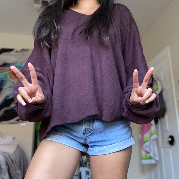 Burgundy Knit Sweater - Picture 1 of 6